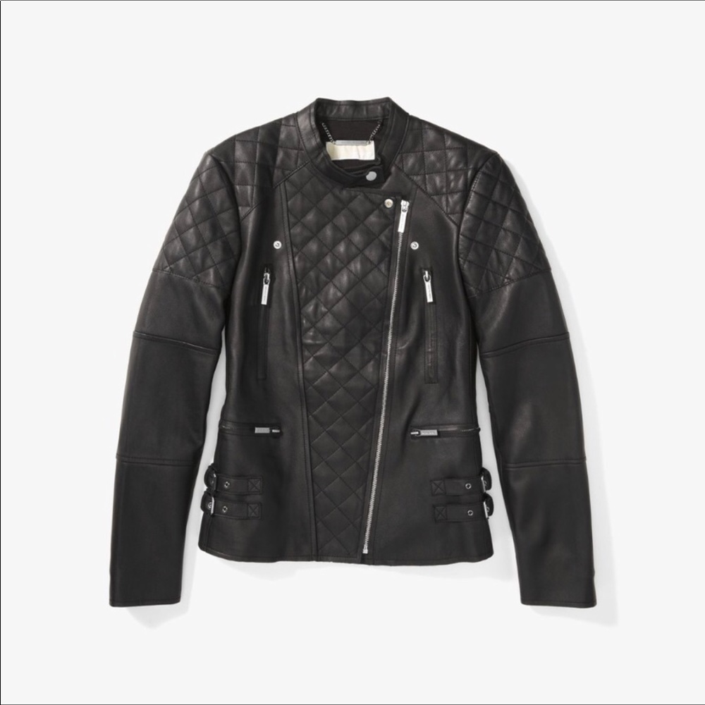 Michael Kors Leather Jacket Motorcycle style